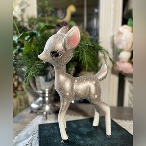 Silver deer Christmas Holiday Winter decor whimsical